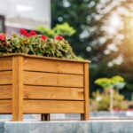 outdoor wooden planter box